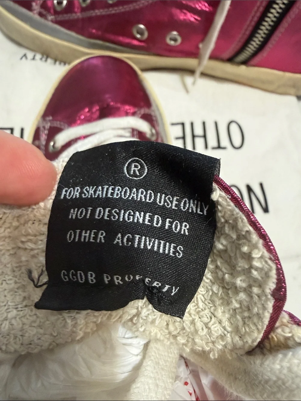 Golden Goose Francy Metallic Fuchsia High-Top Sneakers Sz. 8 w/ Dustbag